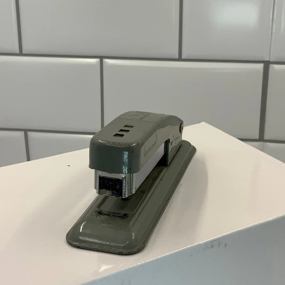 Vintage Swingline Cub Stapler Gray Metal Mid Century Modern Office Made in USA